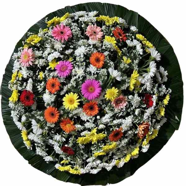 Coroa de flores luxo colorida e cores vivas