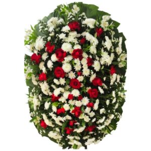 Coroa de flores para velorio grande com rosas