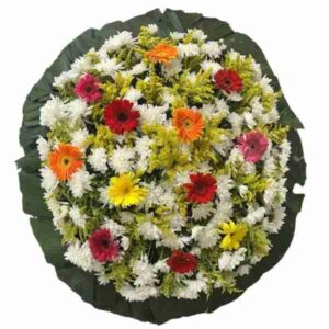Coroa de flores vila alpina, floricultura no cemiterio